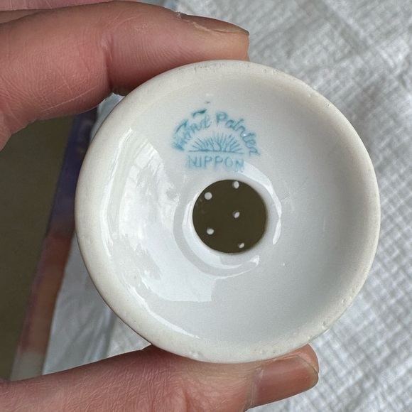 Vintage 1920s Nippon porcelain suger salt pepper set on plate - Picture 7 of 8